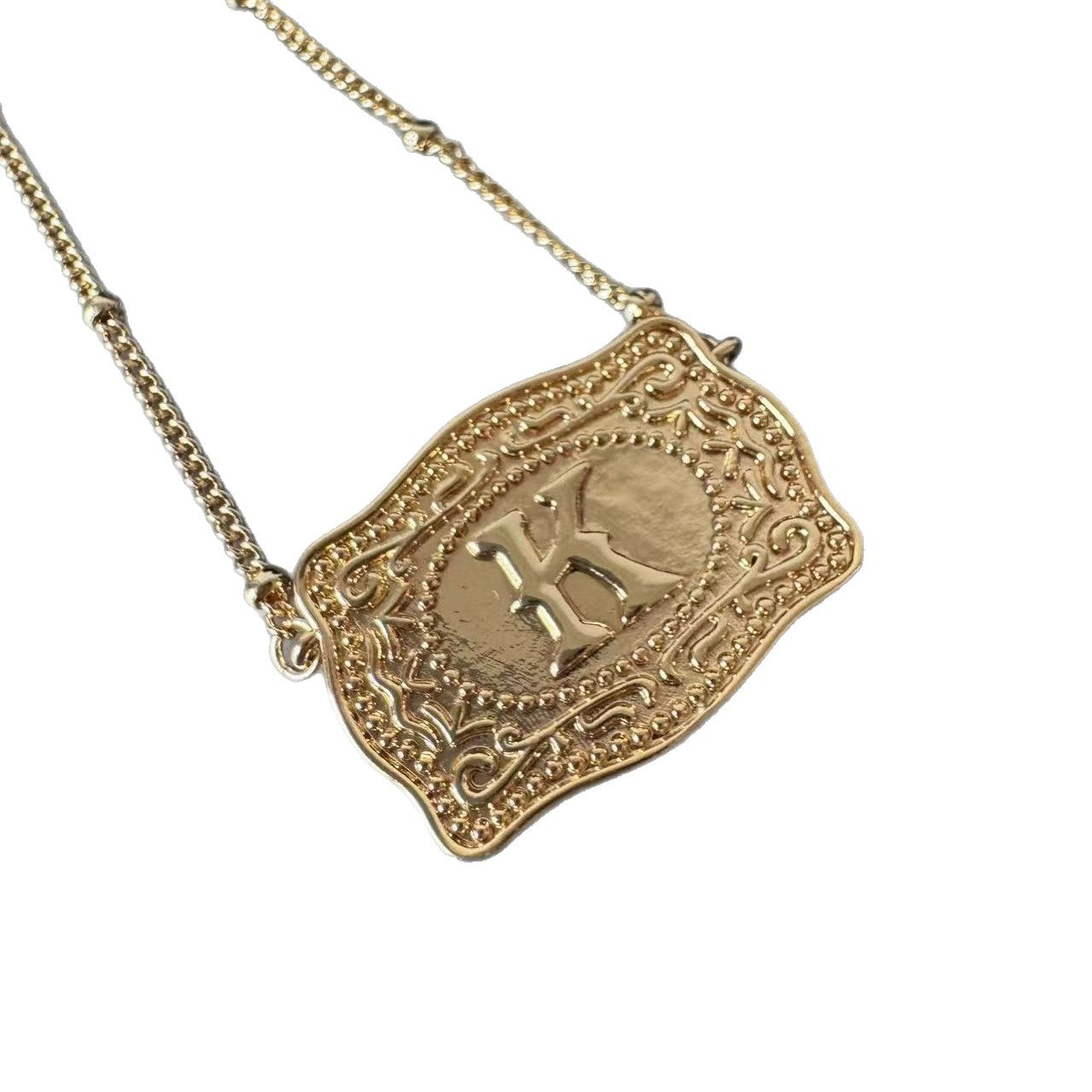 Wholesale Gold Plated Copper Letter Pendant Necklace,  Fashion Jewelry Accessory for Women