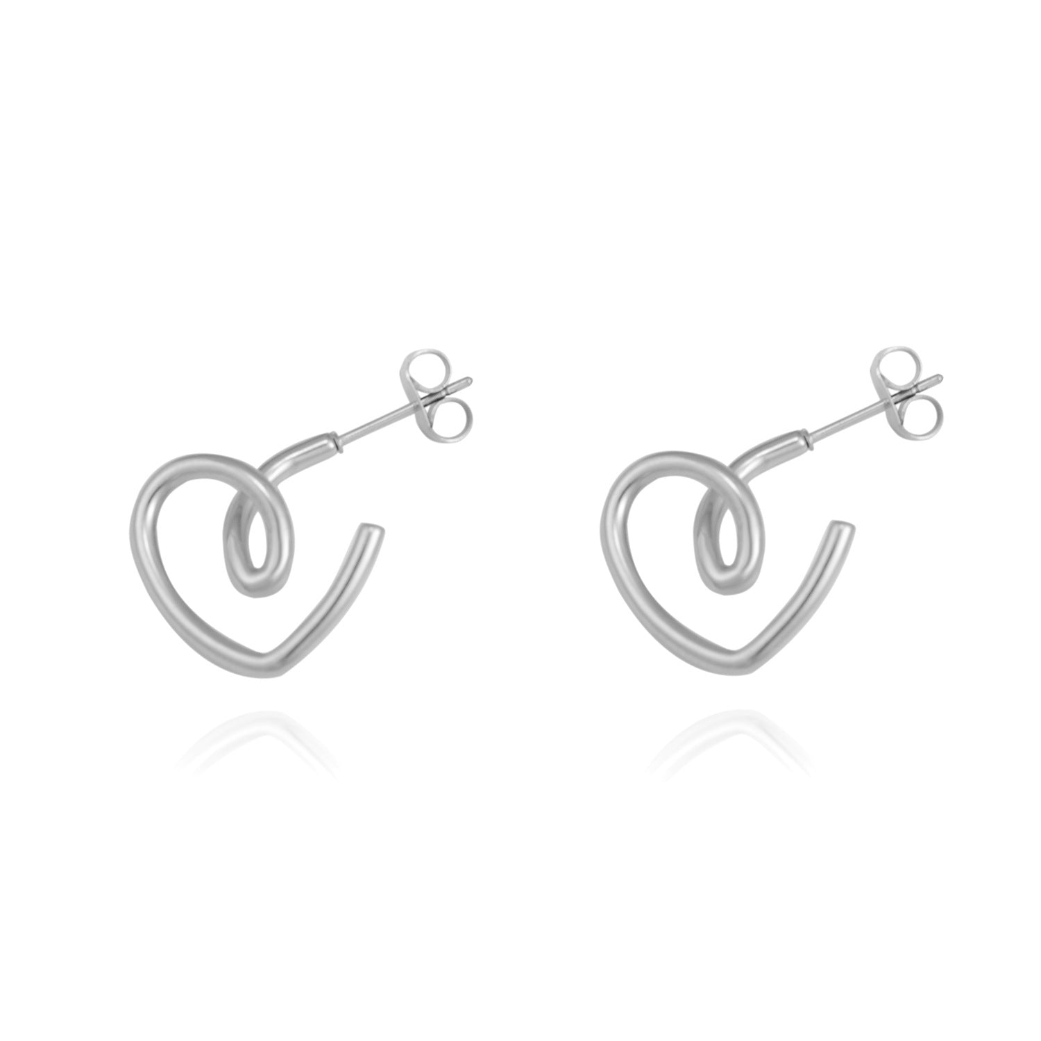 Wholesale Heart-shaped Earrings Style 18K Gold Stainless Steel Love Earrings