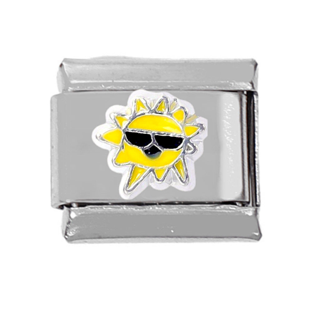 Wholesale 5pcs Italian Charm Bracelet 9mm DIY Splicing Snowflake Rainbow Star Moon Stainless Steel Composable Bracelet