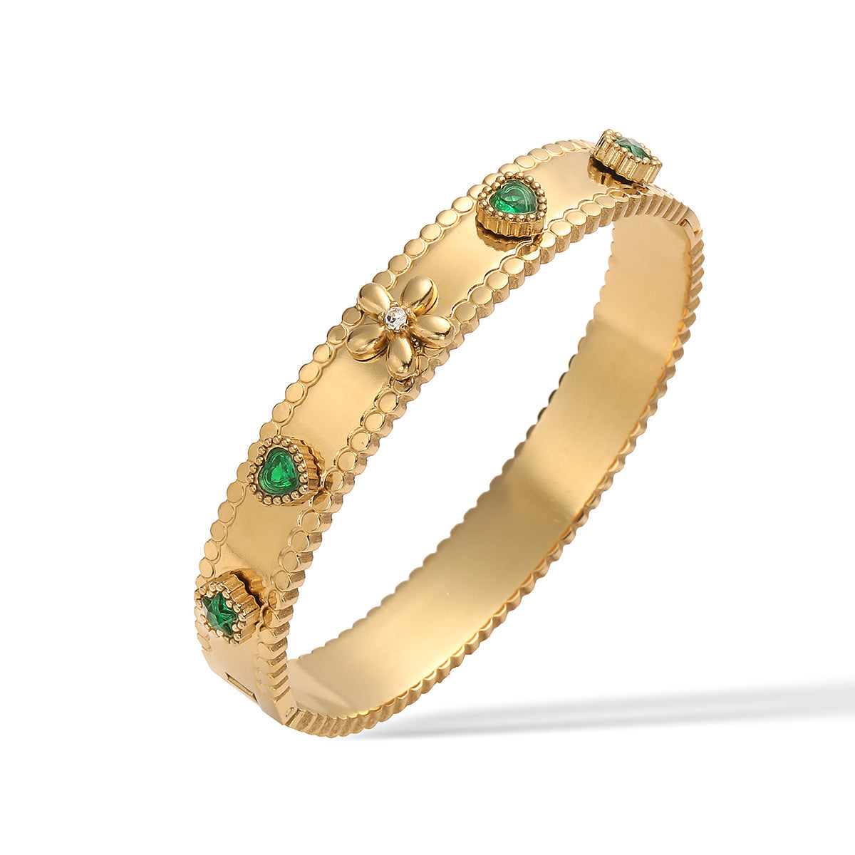 Wholesale 18K Gold Plated Zirconia Stainless Steel Bracelet