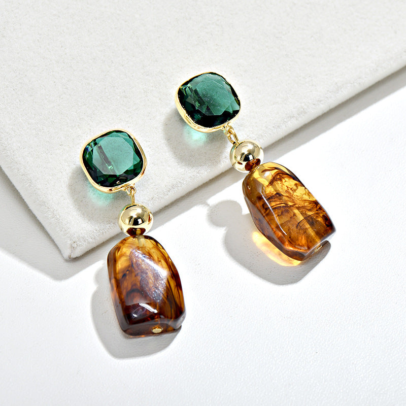 Wholesale Simple Amber Crystal Earrings ACC-ES-JiuJia001