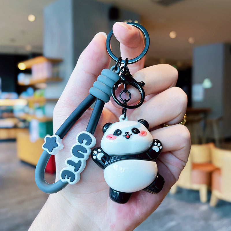 Wholesale Cartoon Electroplating Panda Keychains ACC-KC-ErLu021