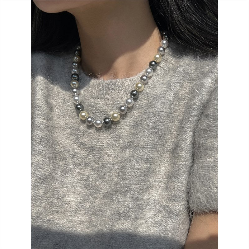Wholesale  color mixed color Pearl sweater chain necklaces