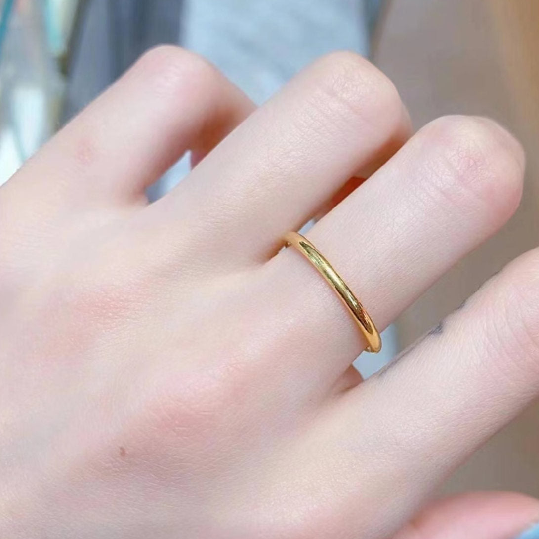 Wholesale  Titanium Steel Non-Fading 2mm Gold  Versatile Ring