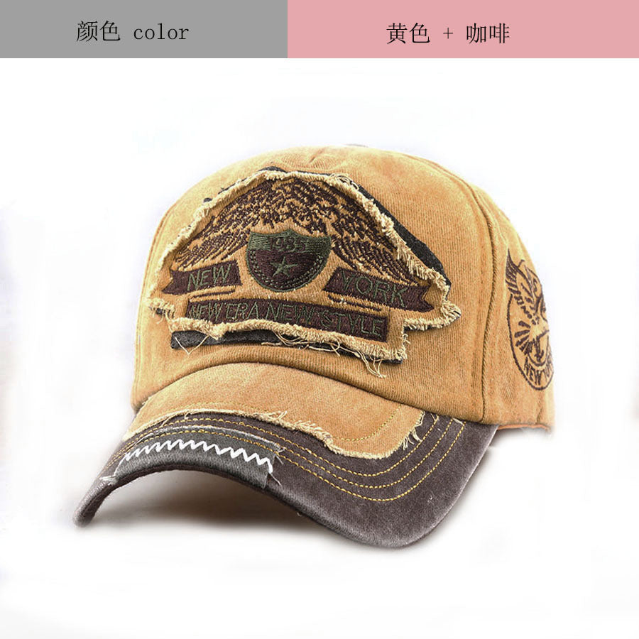 Wholesale Cotton Embroidery Baseball Cap Black New York Letter Patchwork Stylish Everyday Gift