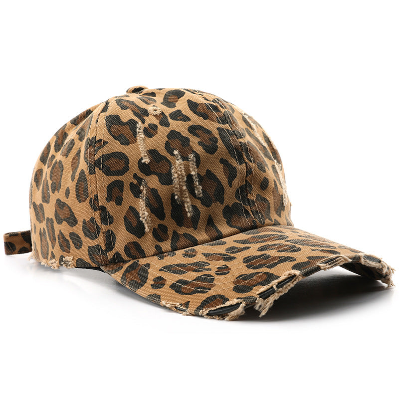 Wholesale  Retro Distressed Leopard Print  Baseball Cap