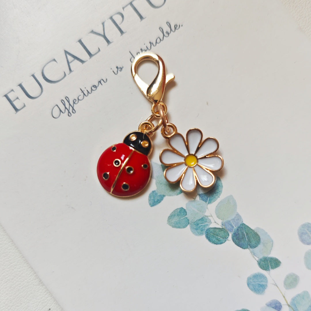 Wholesale Alloy Cartoon Bee Ladybug Keychain Pendant Bag Charm Gift Accessory