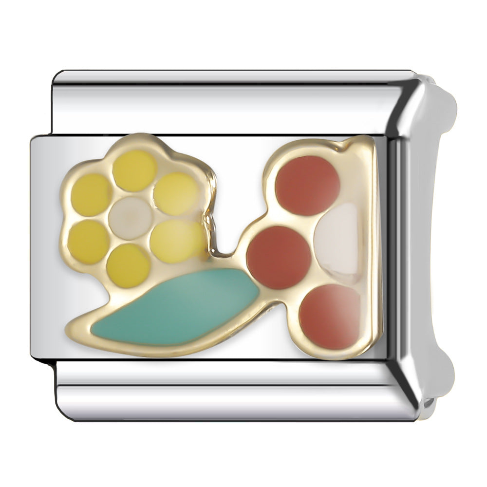 Wholesale Italian Charm Bracelet 9mm DIY Splicing Fruit and Vegetable Series Stainless Steel Composable Bracelet