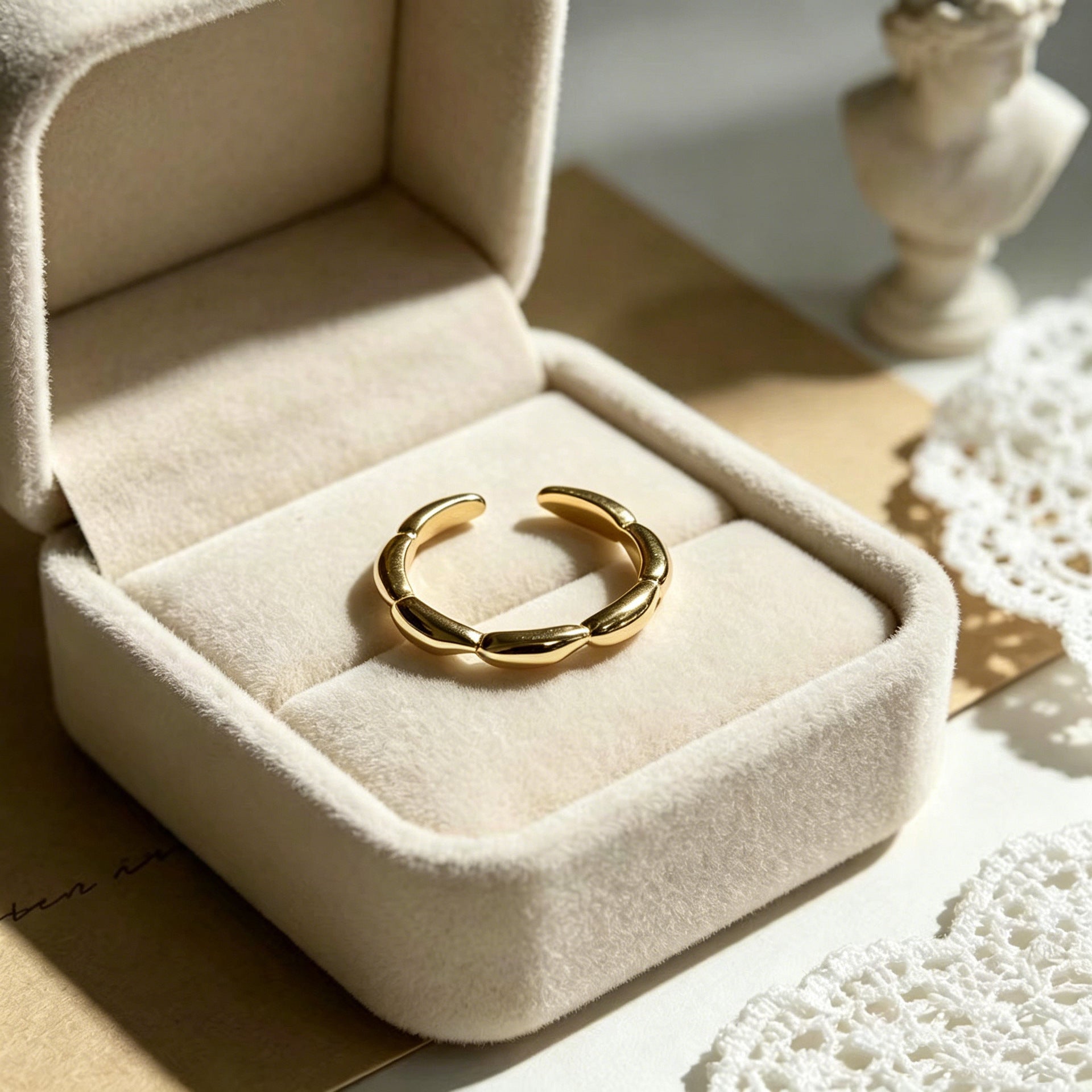 Wholesale Niche High-End Alloy Ring with a Unique Style,  Open Design,  Seven-Bead Ring,  Trendy Ring,  Tiktok Hot Item,  Enamel