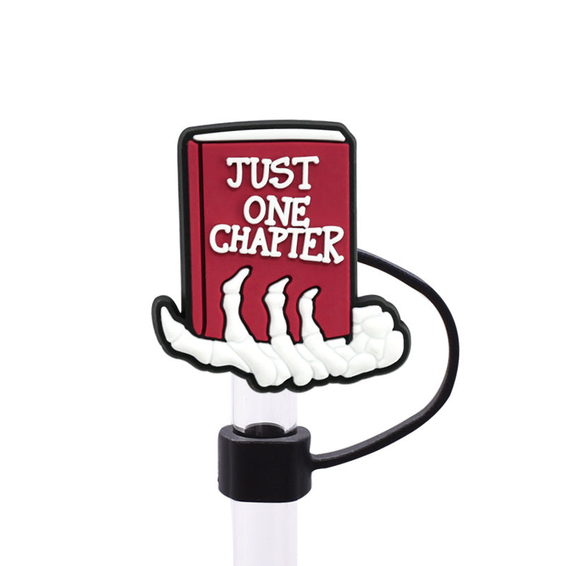 Wholesale Random 100pcs Learning Bookworm Series 8/10mm PVC Soft Straw Tube Cap