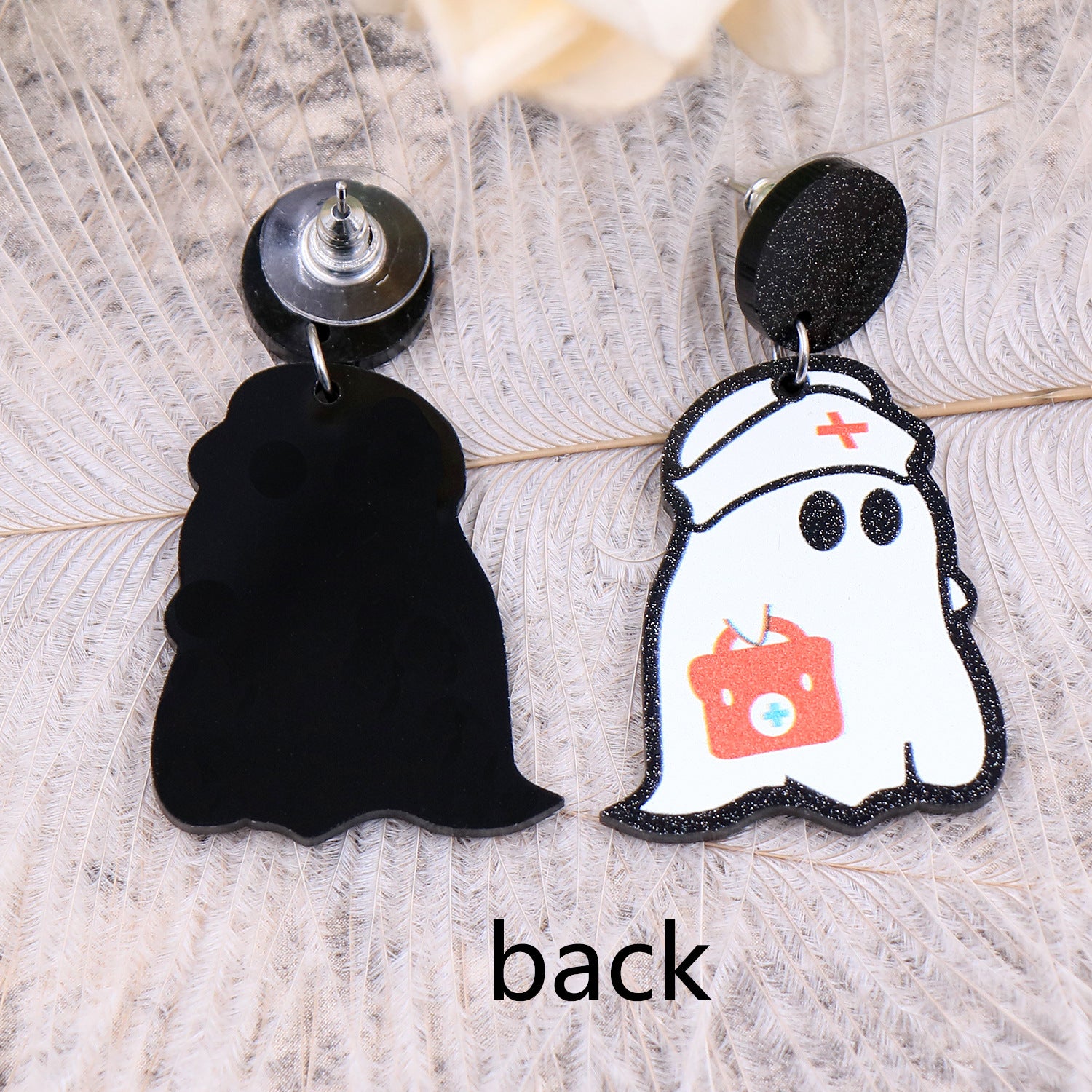 Wholesale rescue ghost acrylic women's cute Halloween earrings