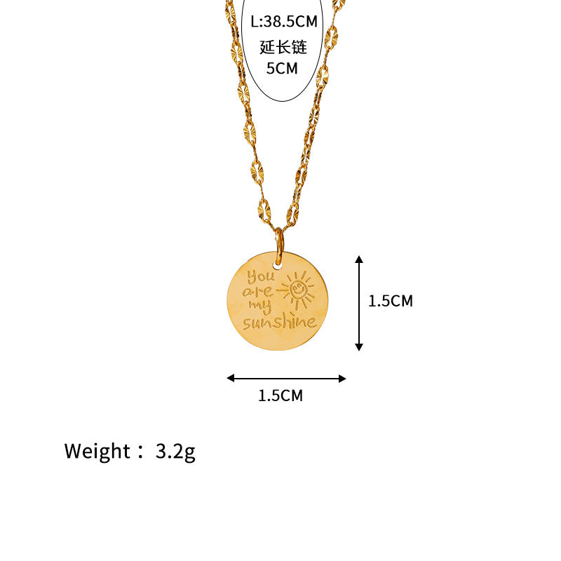 Wholesale Stainless Steel Light Luxury  Rose Necklace