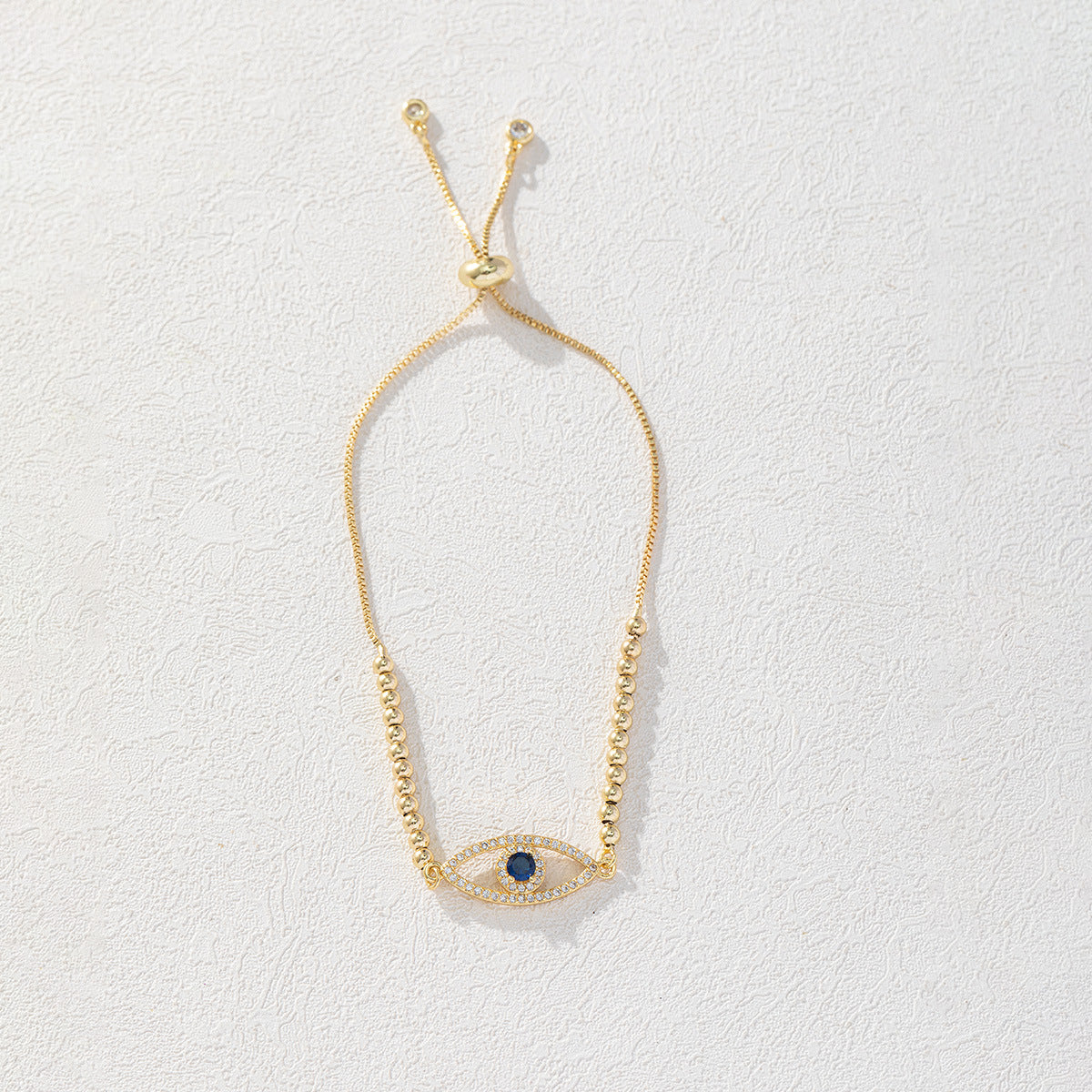 Wholesale Copper Zircon Evil Eye Bracelet Trendy Blue Eye Drip Oil Jewelry Accessory Women S Boutique Gift