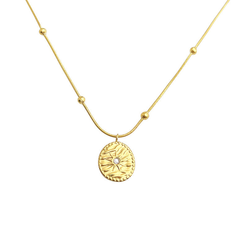 Wholesale 18K Gold Plated Stainless Steel Star Moon Clavicle Necklace Boutique Jewelry for Women