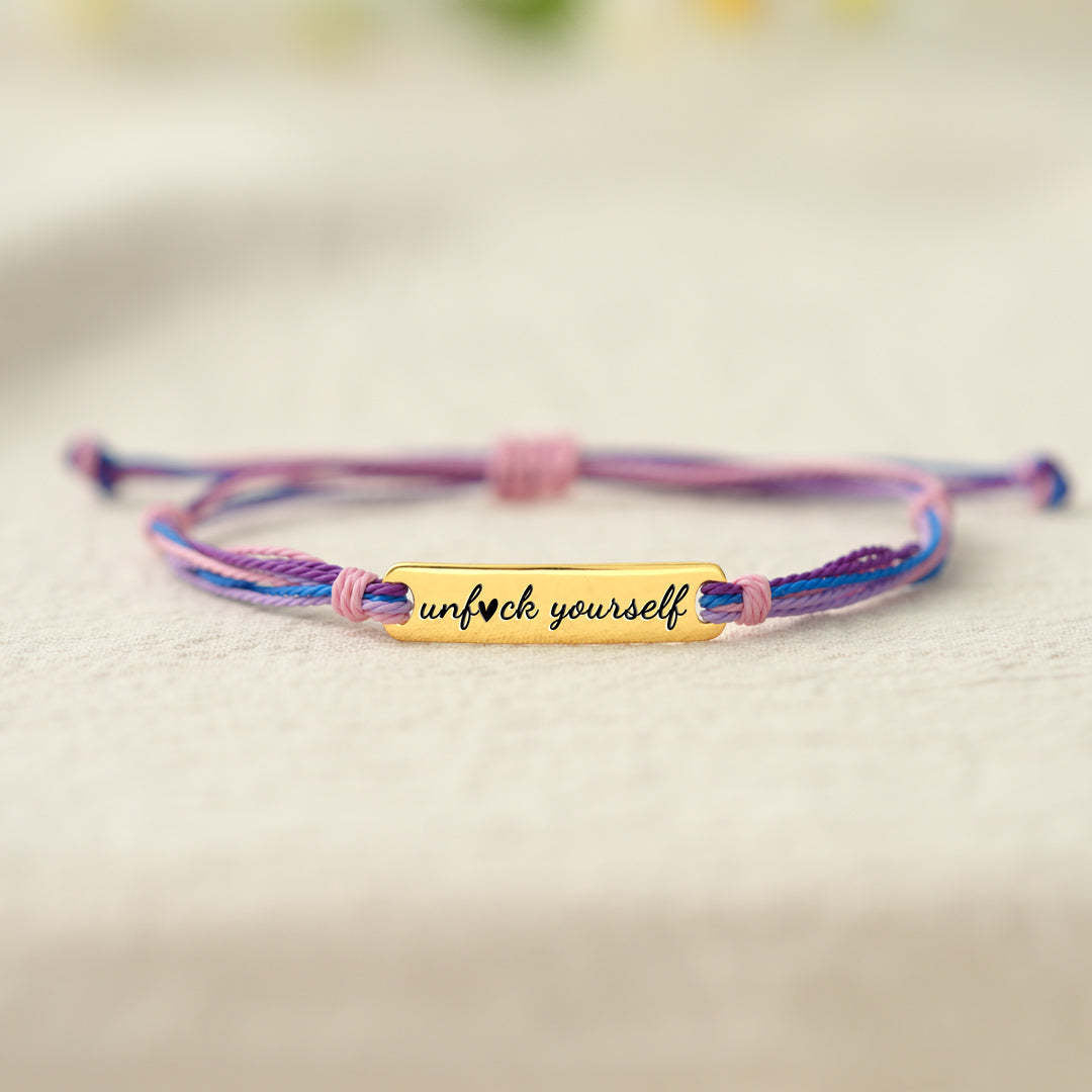 Wholesale 18k Gold Plated Stainless Steel Power Phrase Color Rope Bracelet