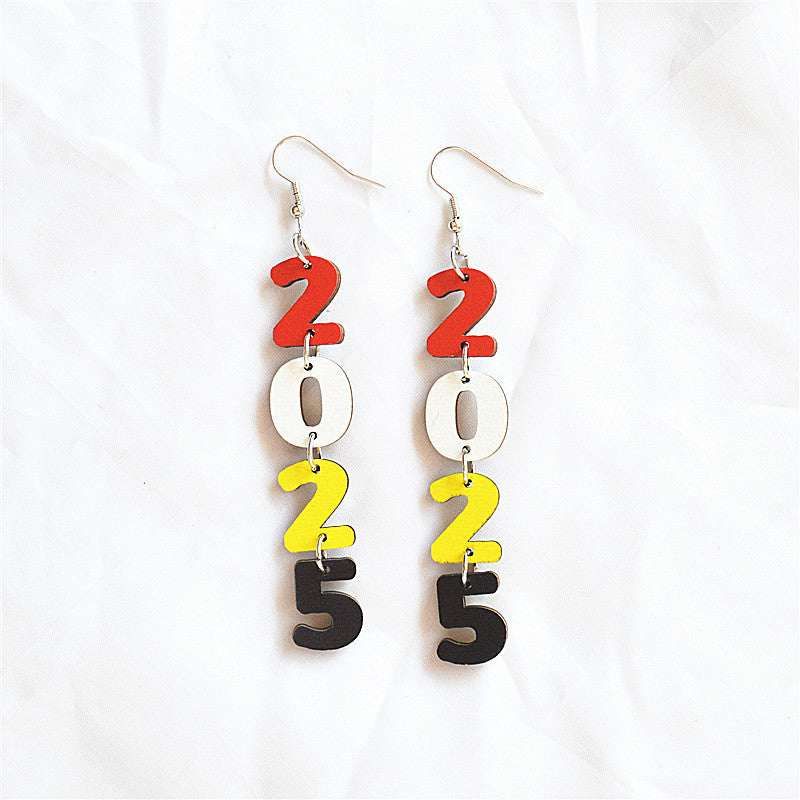 Wholesale New Year Number Earrings ACC-ES-XN040