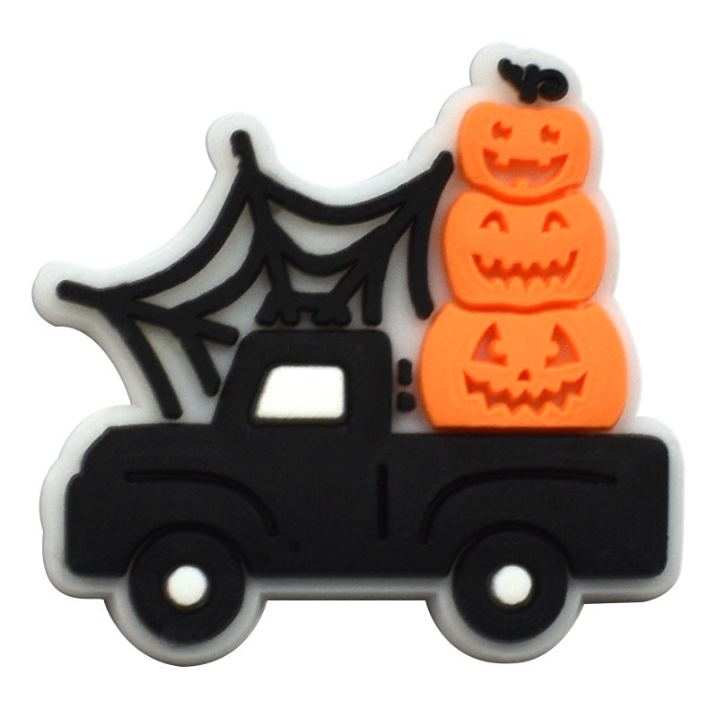 Random 100pcs Halloween Thanksgiving PVC Soft Rubber Shoe Buckle Decoration ACC-SC-RYY066