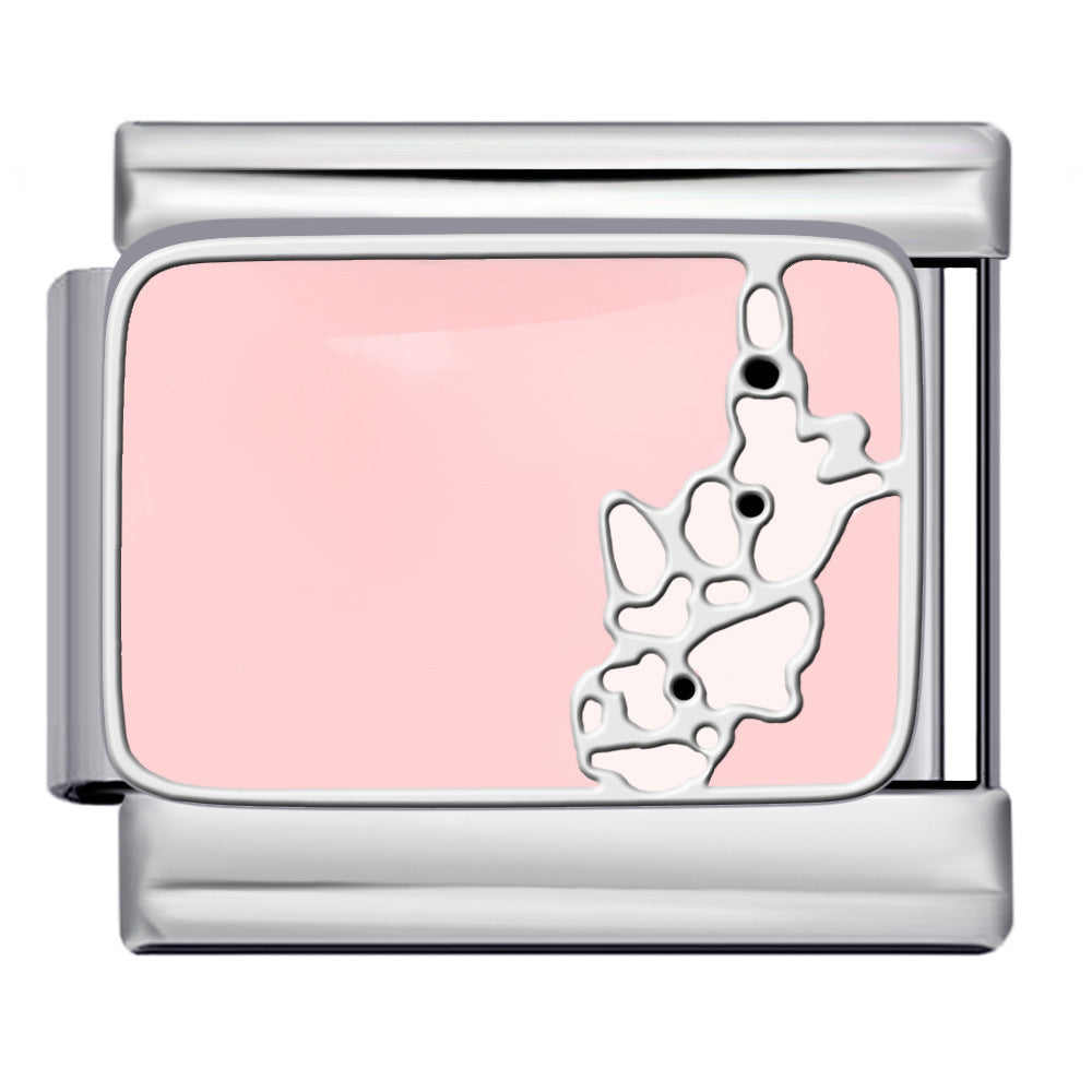 Wholesale Italian modular  titanium steel drip welding pattern DIY bracelet