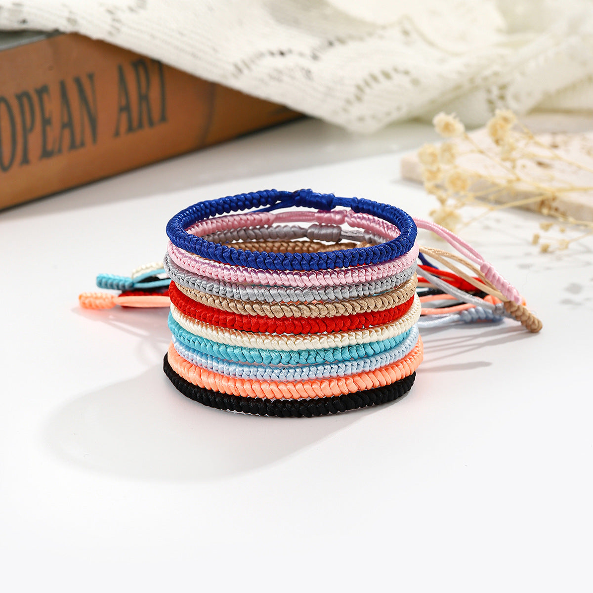 Wholesale hand-woven diamond knot color hand rope ethnic style jewelry bracelet