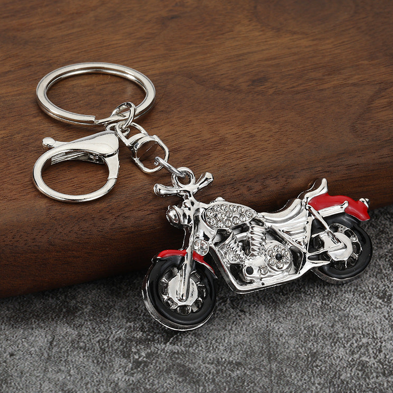 Wholesale Harley Motorcycle Keychain Zinc Alloy Rhinestone Decorative Car Key Accessory Gift for Men