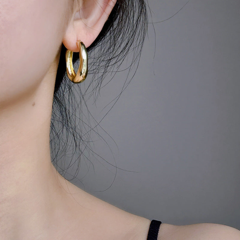 Wholesale Cartoon Style Hoop Earrings Copper Electroplated Fashion Accessory for Women