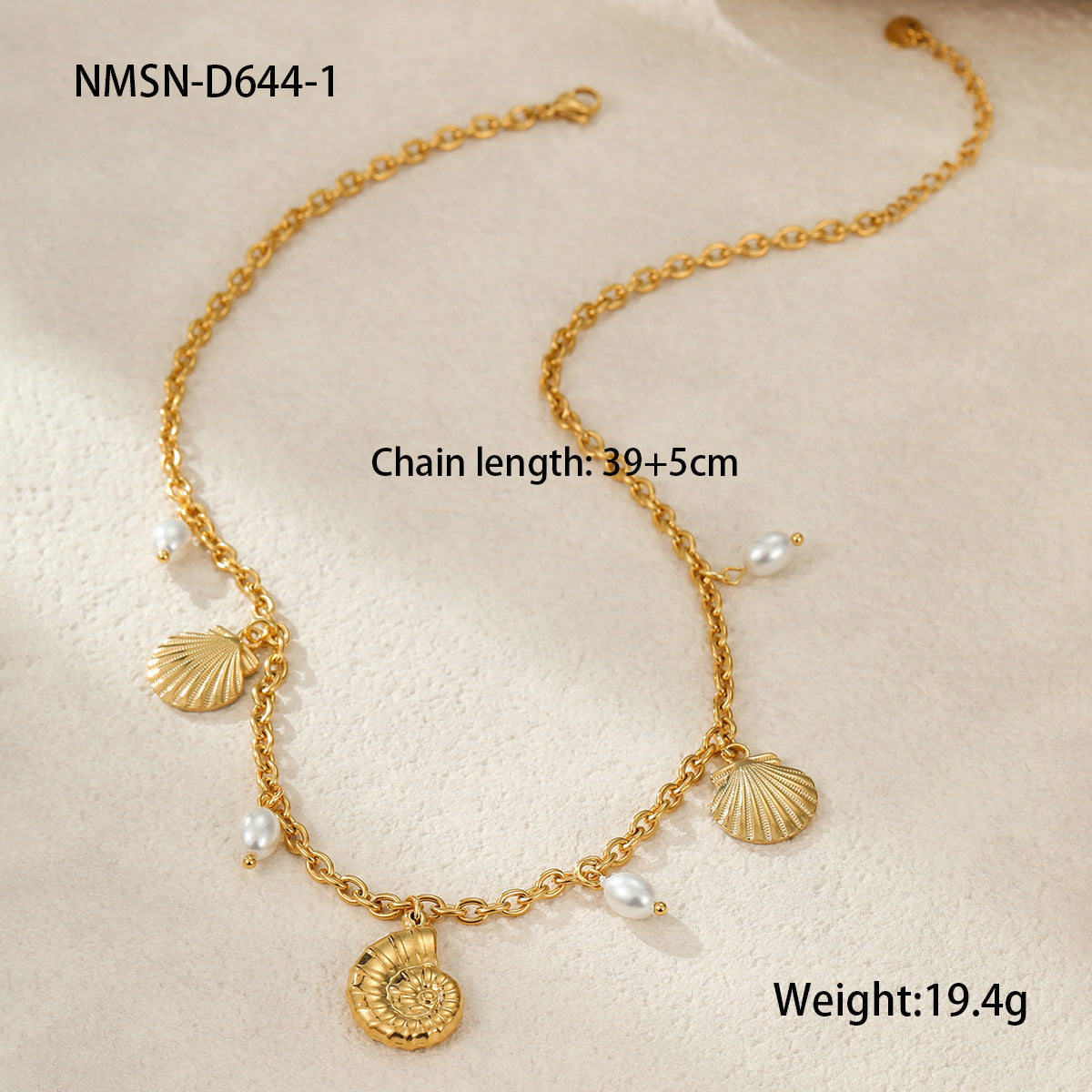 Wholesale  stainless steel necklace shell starfish necklace