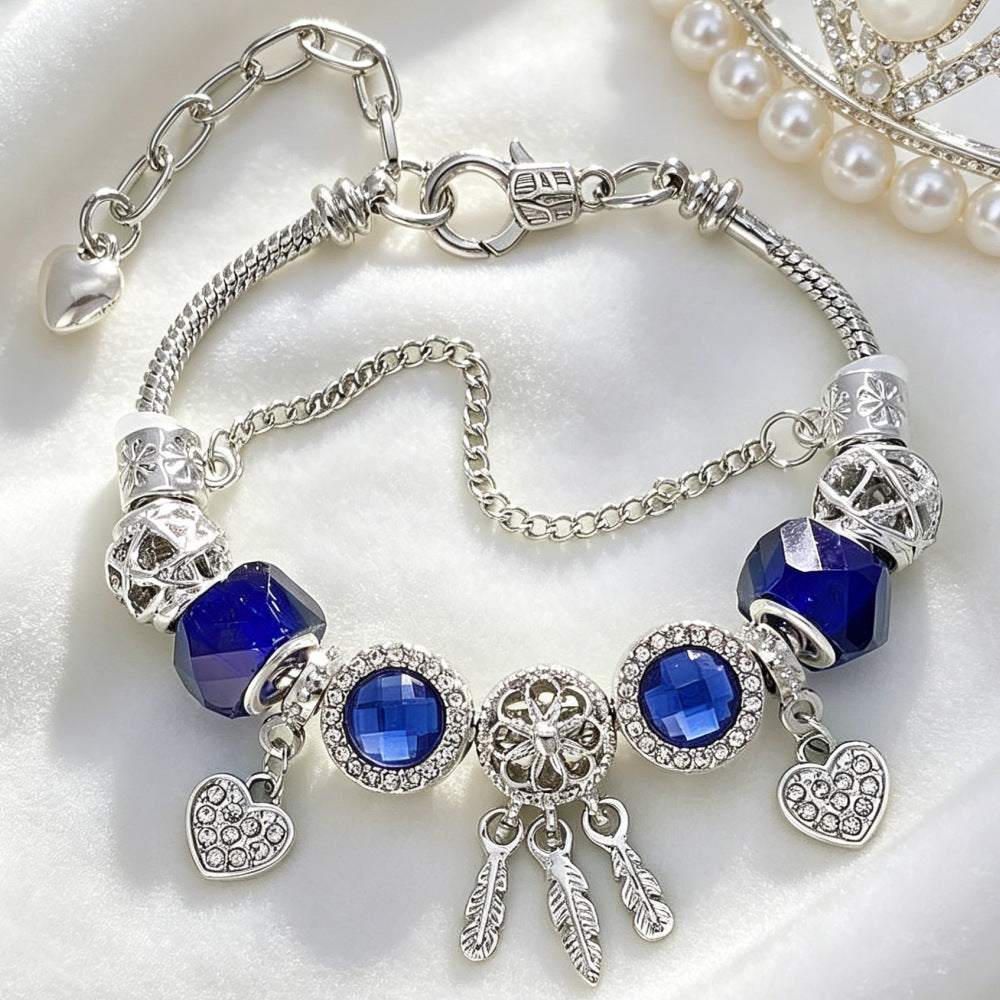 Wholesale Stainless Steel Sparkling Dreamcatcher Bead Bracelet Geometric Starry Design Women' s Fashion Accessory