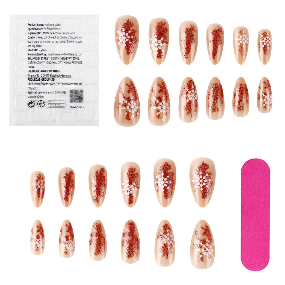 Wholesale 24 Pieces/box Christmas Glossy Nails Kits Nail Stickers ACC-NS-MiKe005