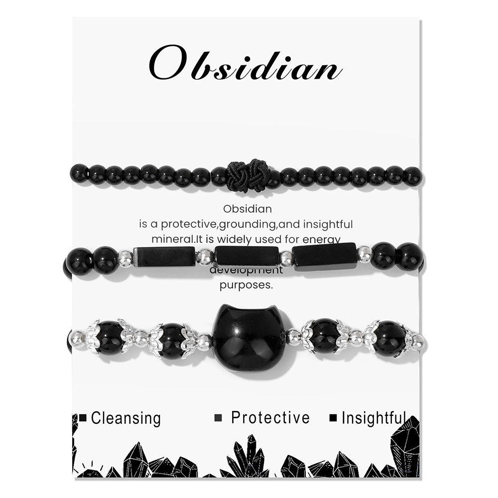 Wholesale Natural Stone Crystal Bracelet Set ACC-BT-YinYi010