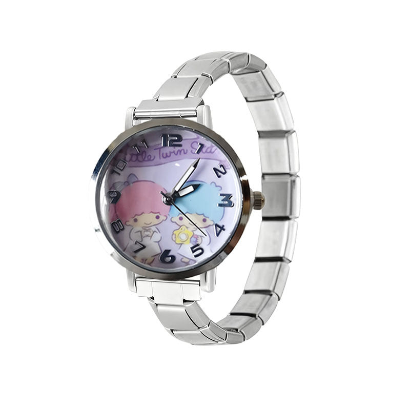 Wholesale Italian modular cartoon animation stainless steel strap student couple waterproof fashion women' s watch DIY disassembly wristwatch