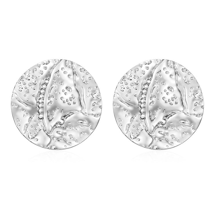 Wholesale Round Concave Stainless Steel Earrings 18K Gold Earrings