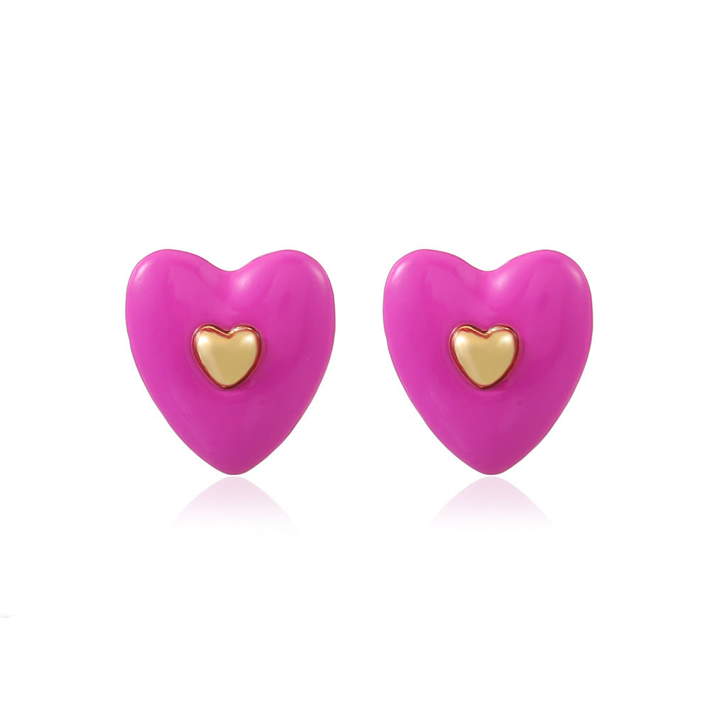 Wholesale  color drop oil C- shaped earrings