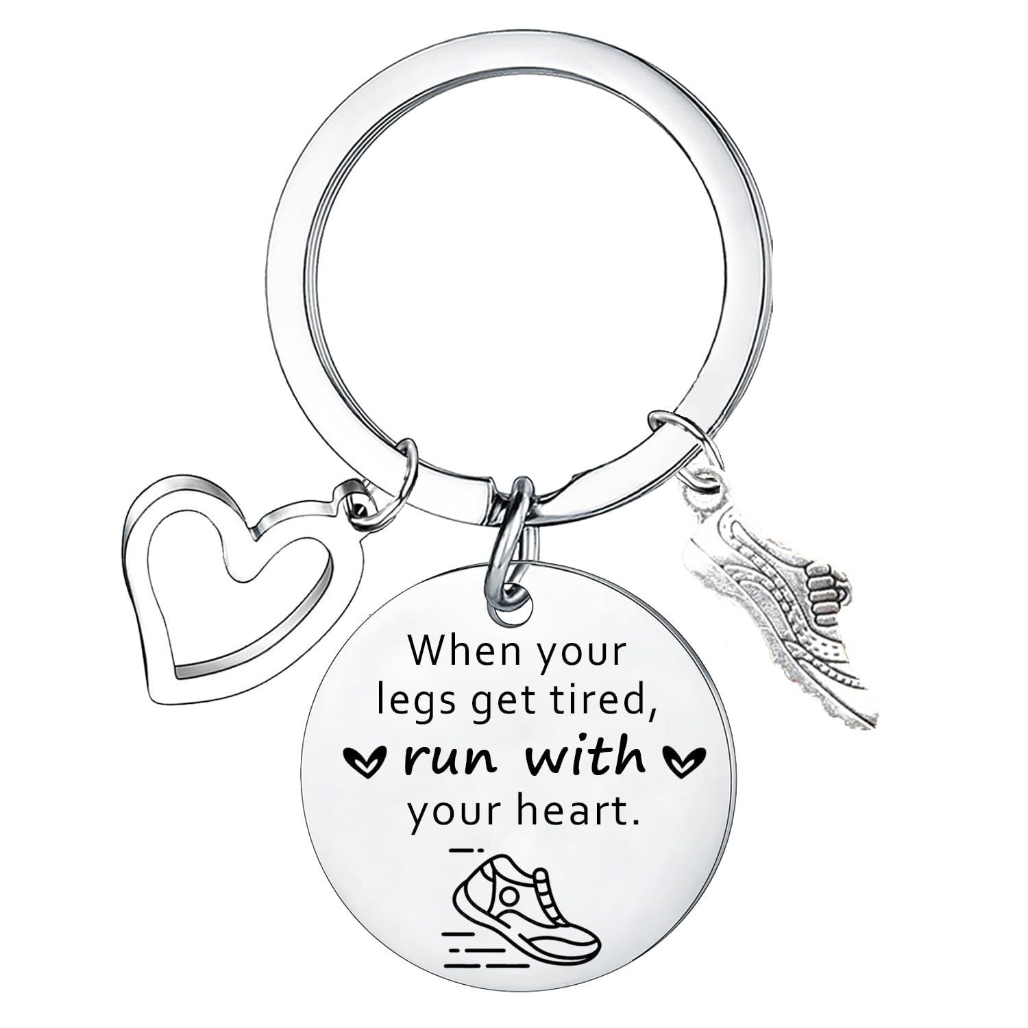 Wholesale Modern Art Stainless Steel Keychain Gift For Marathon Runners And Track Enthusiasts