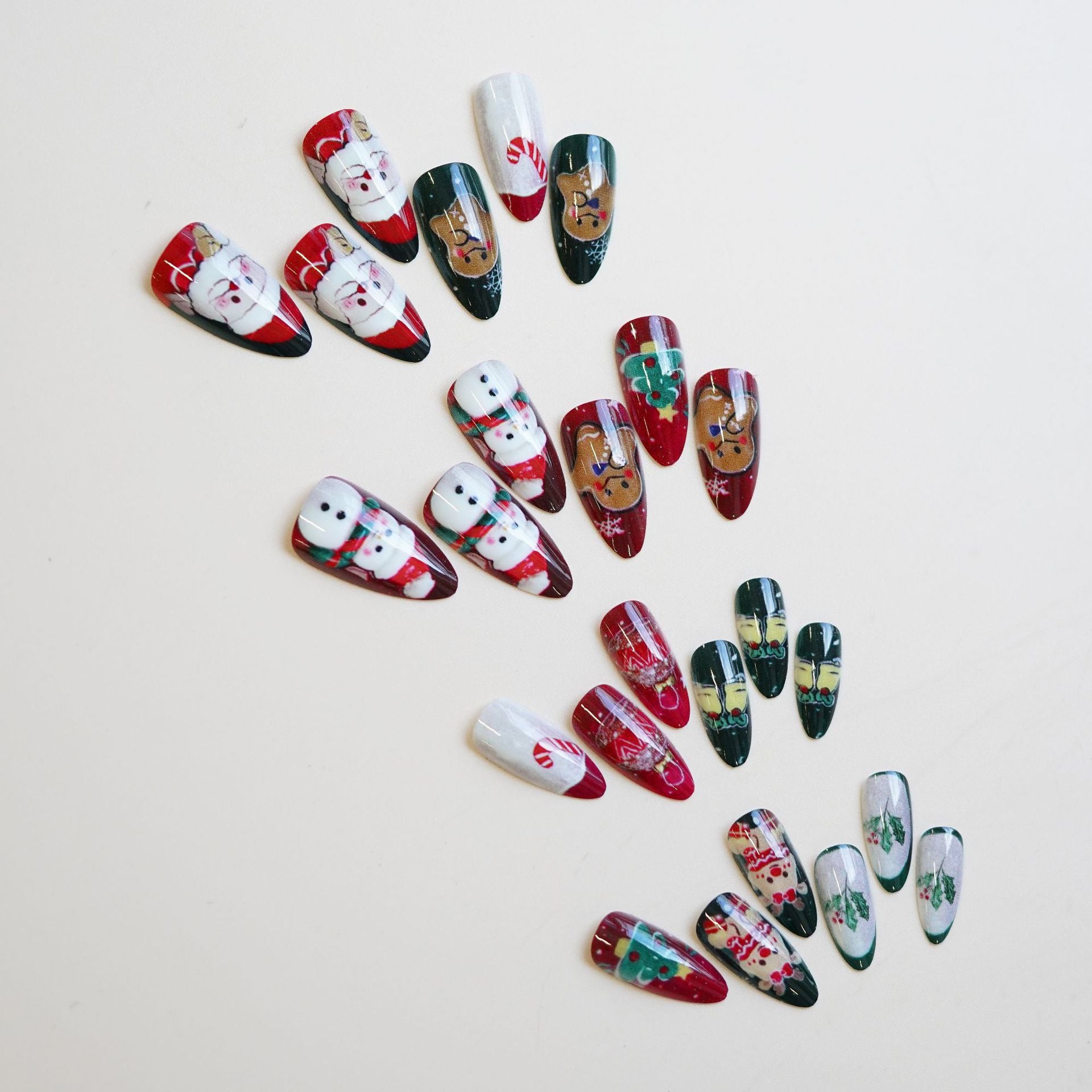 Wholesale 24 Pieces/ box Christmas  Nails Kits Nail Stickers