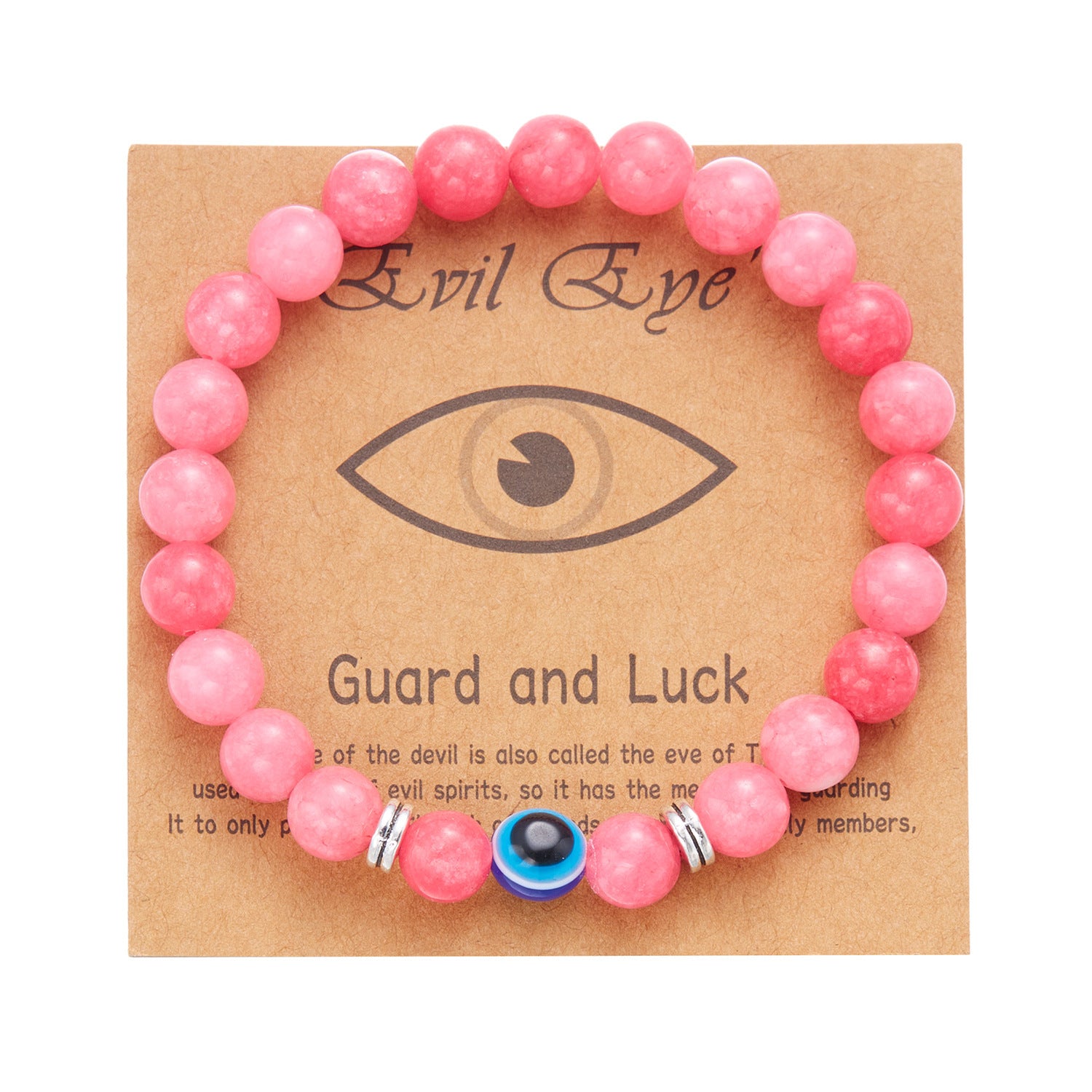 Bracciale con occhi del diavolo con perline da 8 mm, occhi azzurri all'ingrosso