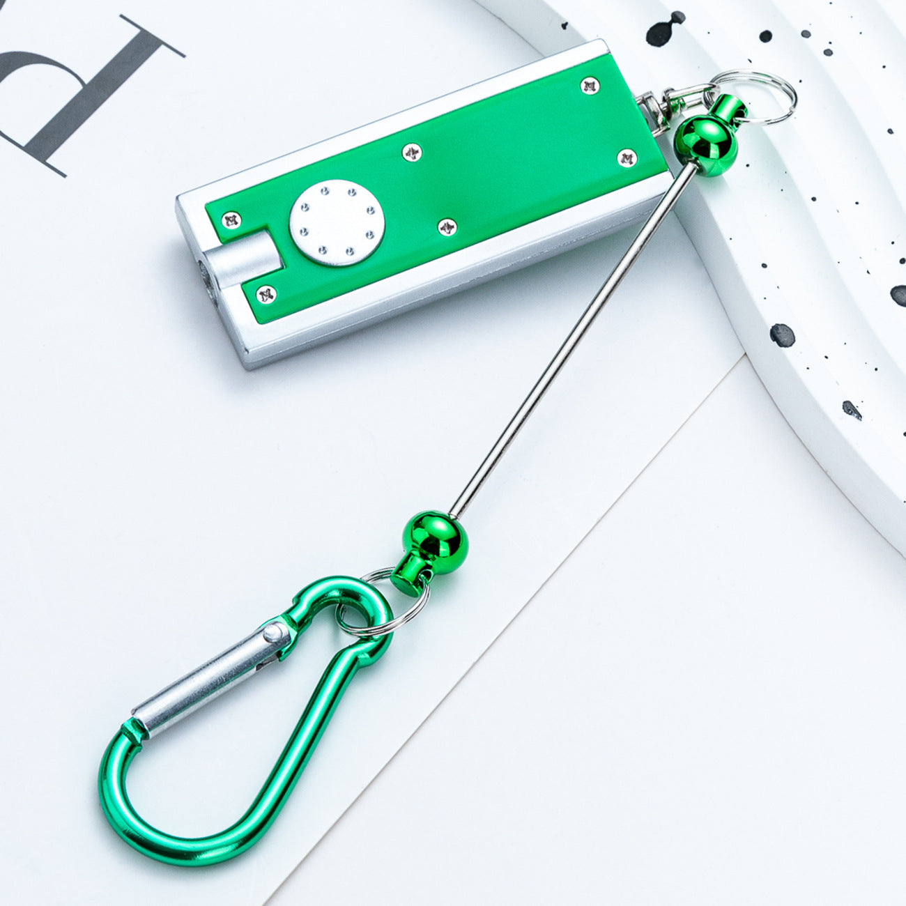 Wholesale DIY Beadable LED Mountaineering Clip Light Square Mini Flashlight Portable Flashlight Outdoor Camping Light