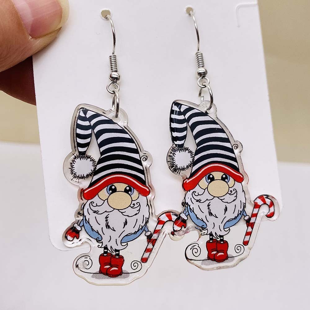 Wholesale Acrylic Christmas Animal Elk Rainbow Earrings