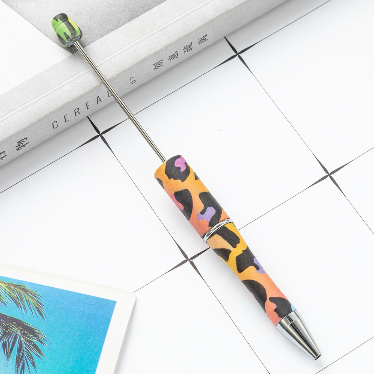 Wholesale Beadable Pens Cow Print Leopard Print Christmas Plastic Pen DIY for Beaded