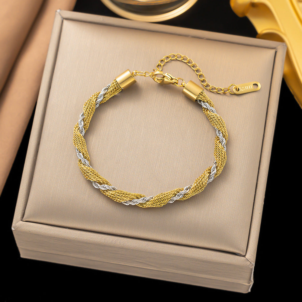 Wholesale Multi-layer Stainless Steel Round Beads Love Heart Titanium Steel Bracelet ACC-BT-Qinji005