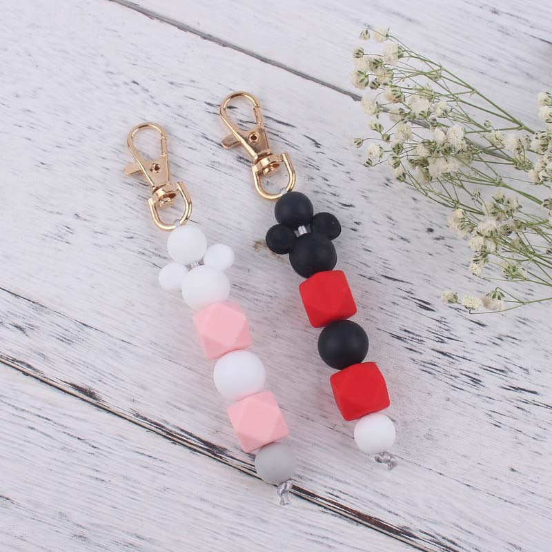 Wholesale Cartoon Animal Teething Bead Bracelet Buckle Keychains