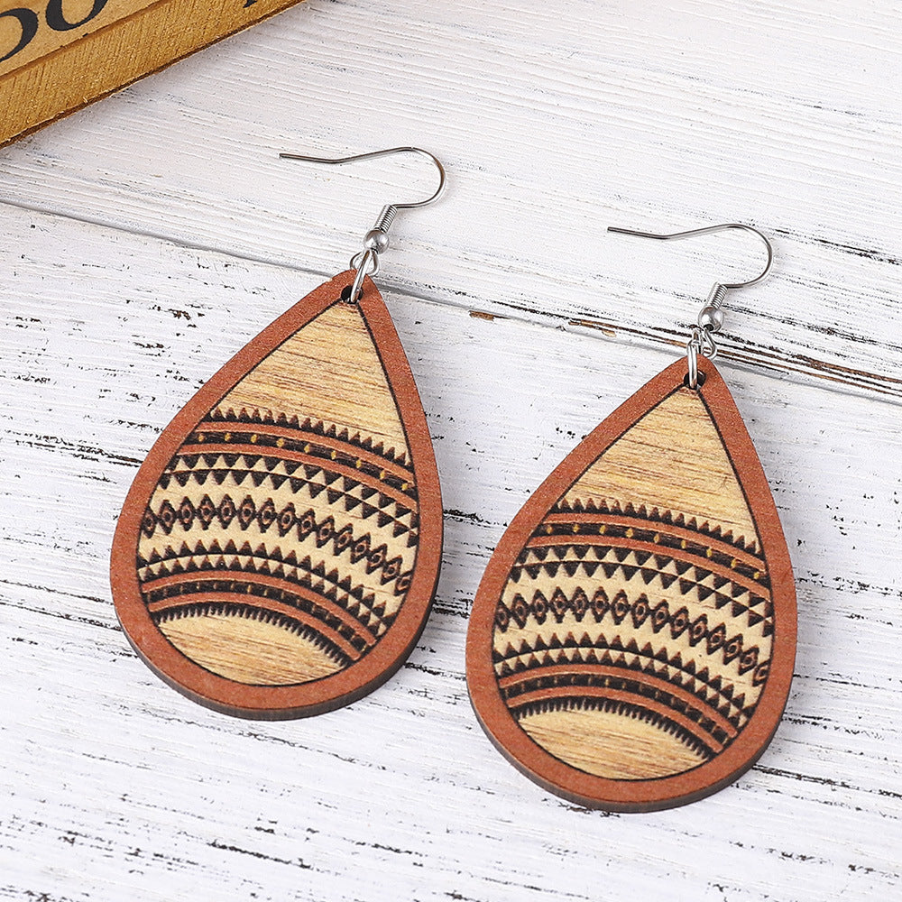 Wholesale personalized Aztec earrings Mother's Day gift Western Denim goat earrings