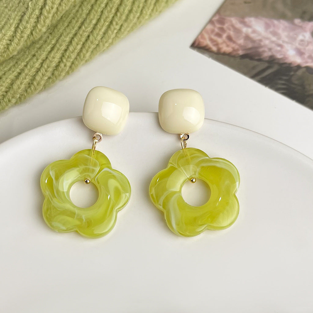 Wholesale  oil drop flower earrings