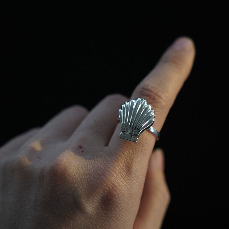 Wholesale Marine Resort Style Shell Pearl Openable Ring for Women Fashion Valentine' s Day Ring