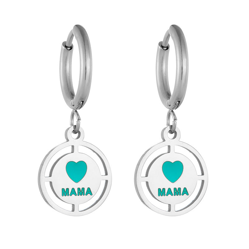 Wholesale Heart Letter Stainless Steel Earrings