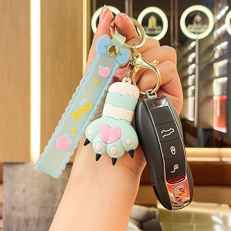 Wholesale Cartoon Cute Cat Claw PVC Soft Glue Keychains ACC-KC-XJY007