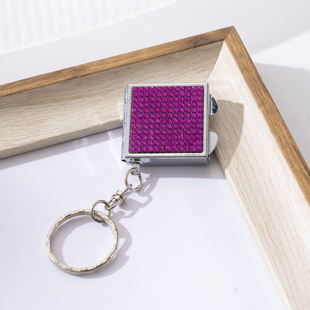 Wholesale Colorful Rhinestone Mini Makeup Mirror Keychains ACC-KC-ZhiYa052