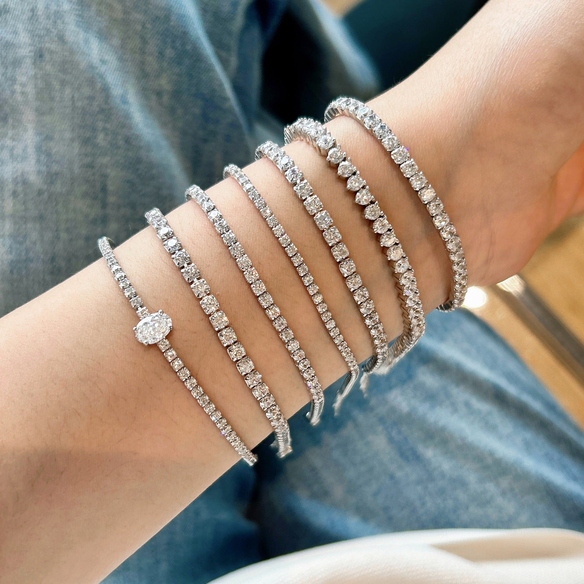 Wholesale Zircon Tennis Bracelet 925 Silver Hidden Clasp Women S Everyday Jewelry Accessory