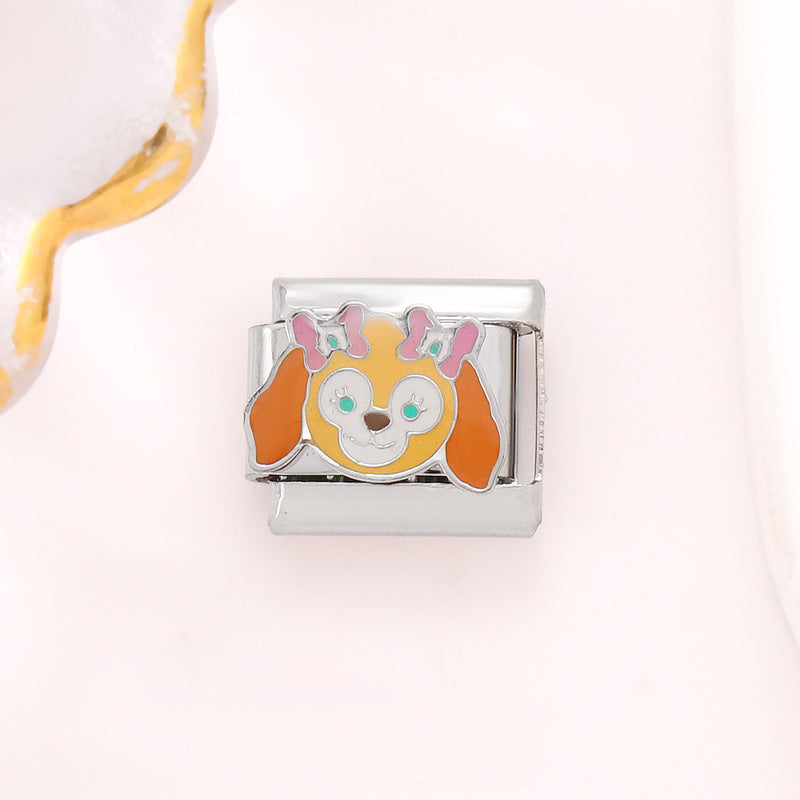 Wholesale 10pcs Italian Charm Bracelet 9mm DIY Splicing Removable Little Fox Stainless Steel Composable Bracelet