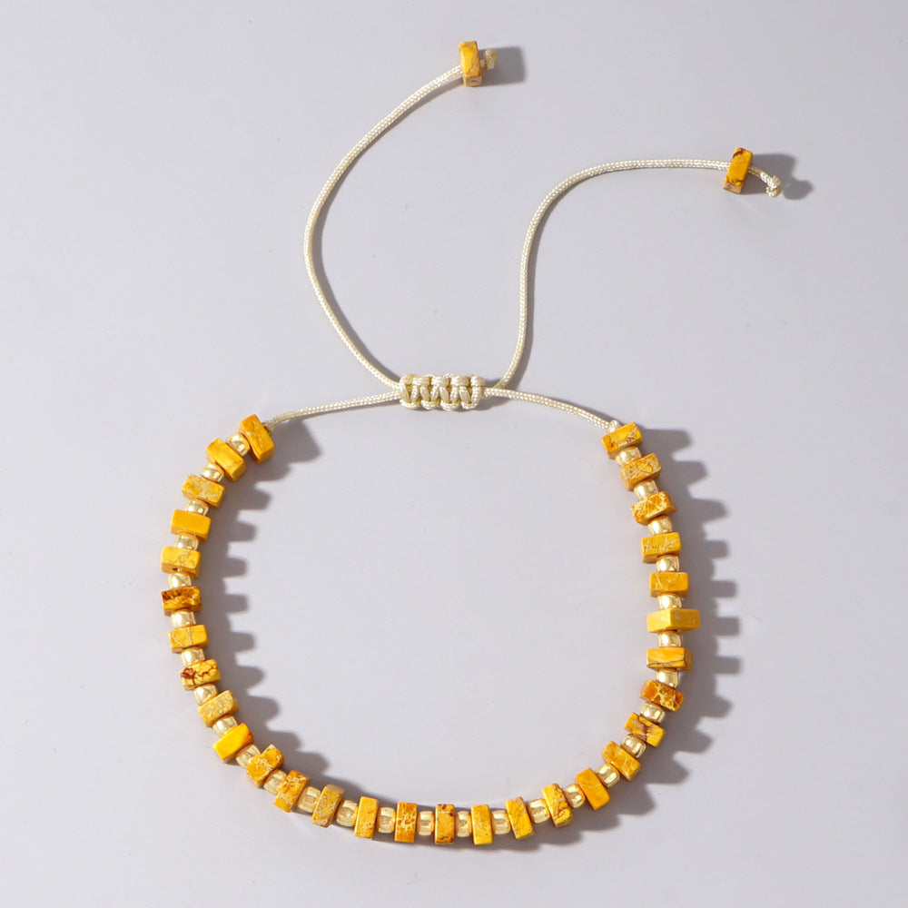 Wholesale Retro Gold Beads Color Emperor Stone  Bracelet