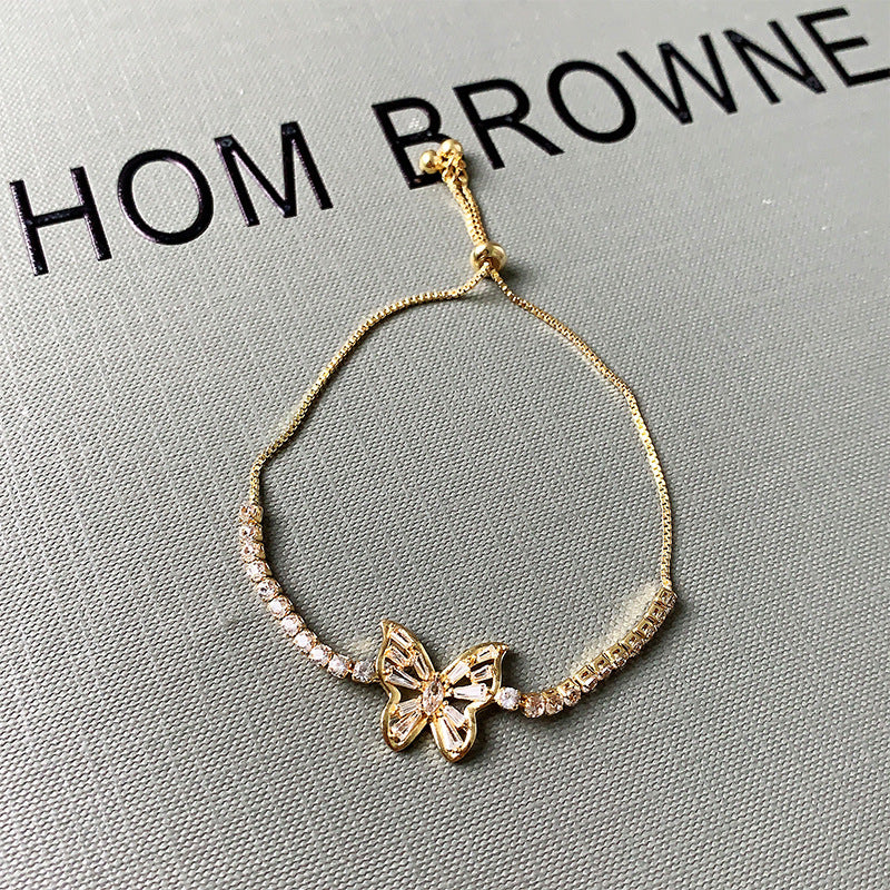 Wholesale Zircon Butterfly Square Bracelet Zircon Bracelets ACC-BT-Miaosi009